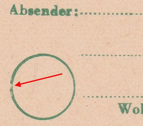 Typ K XVI Absenderteil